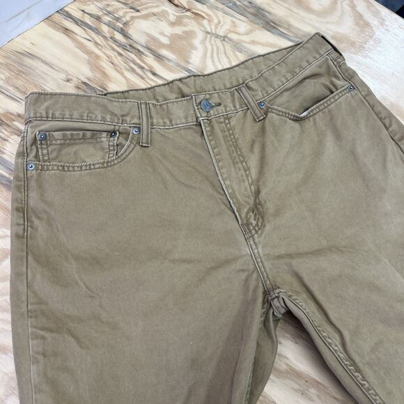 Levis 514 Jeans Mens 38X32 (36X31) Khaki Tan Straight Leg 100% Cotton Chino - Picture 5 of 13